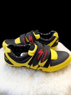 Specialized MTB Cycling Shoes Yellow Black Size 48 Hook & Loop Closure Performan